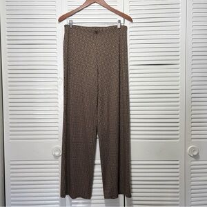 J. Jill Pants Womens Black/Brown Geometric Print Straight Leg Slinky Size S